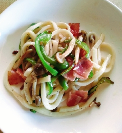 冷凍うどんで☆ナスとピーマンの焼きうどん☆