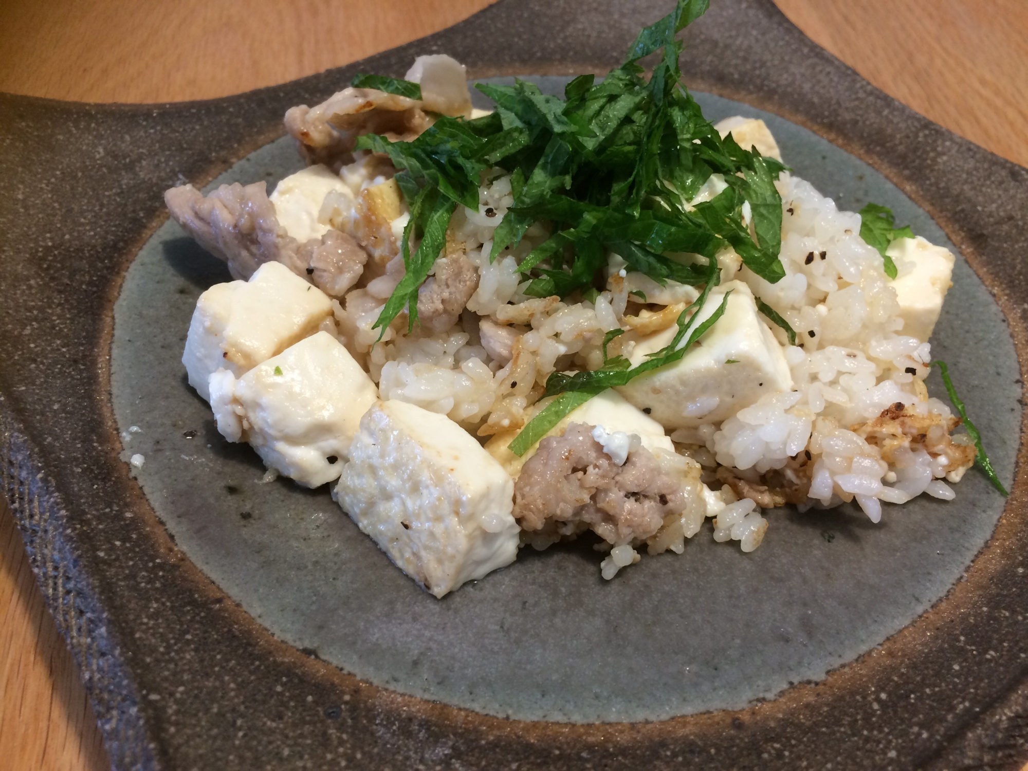 豆腐と大葉のヘルシーチャーハン