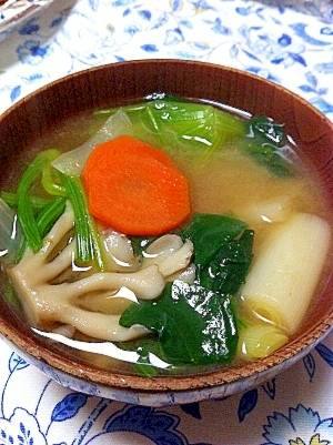 ＊簡単＊野菜たっぷり、味噌スープ