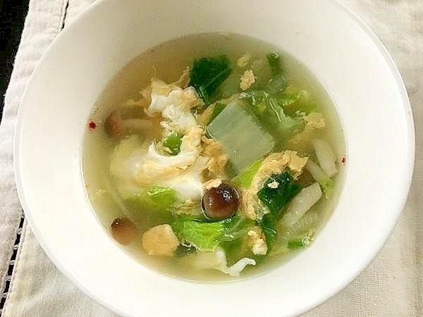 白菜と玉子の中華スープ