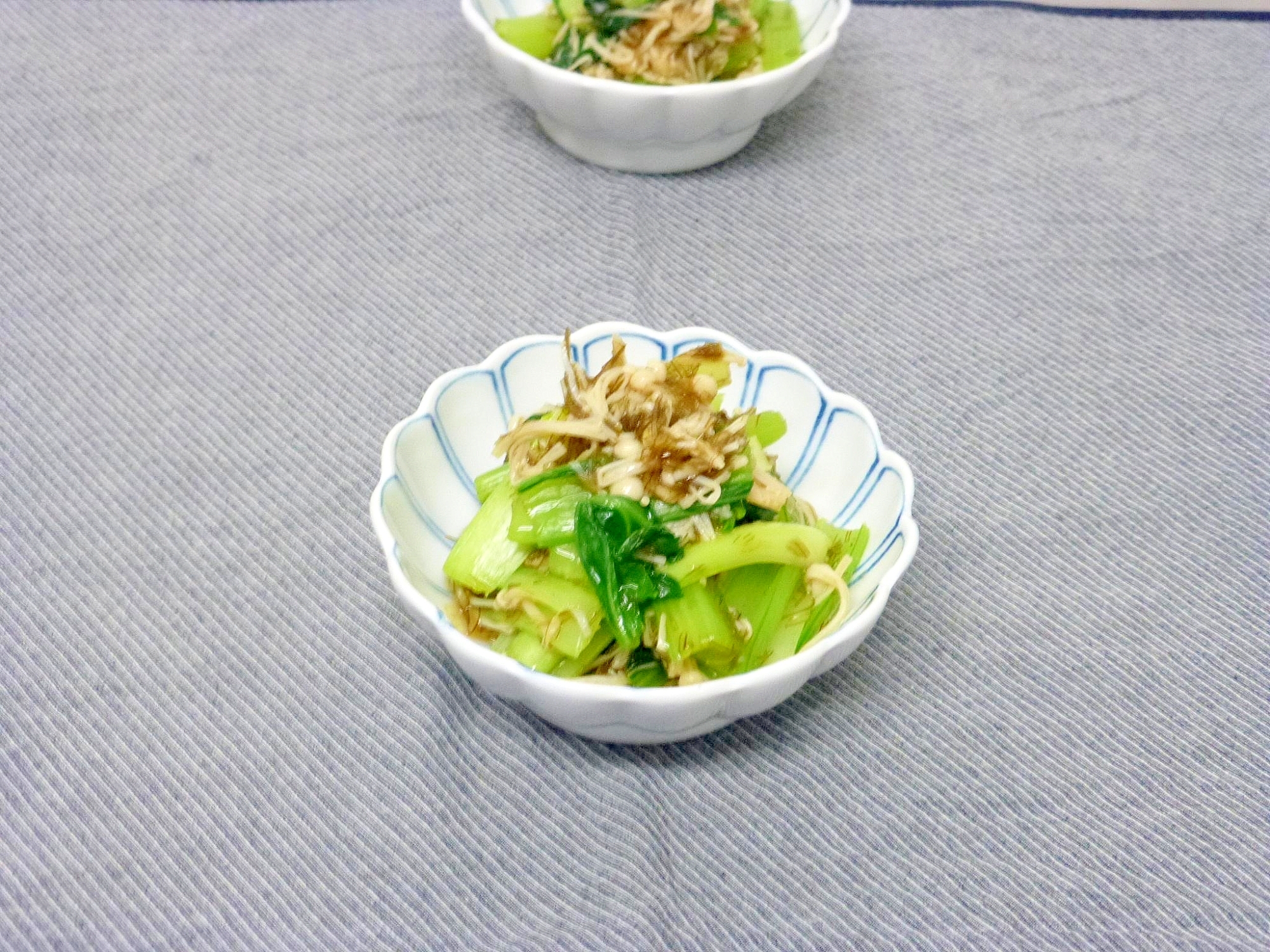 小松菜とえのきと納豆昆布の和え物