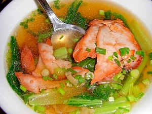 焼き豚で中華スープ