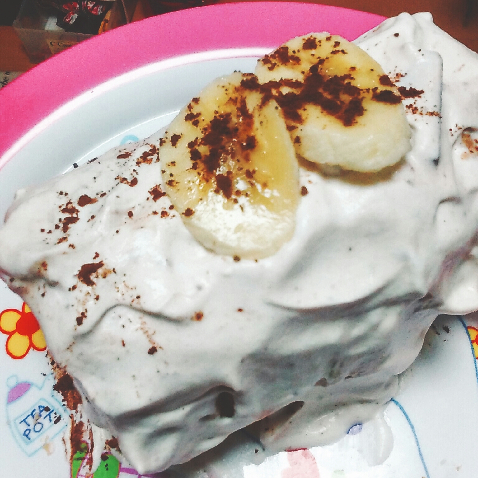 ココアバナナビスケットケーキ