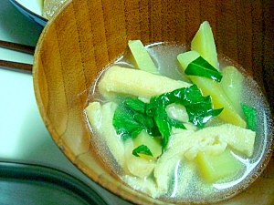 サツマイモと小松菜の清汁
