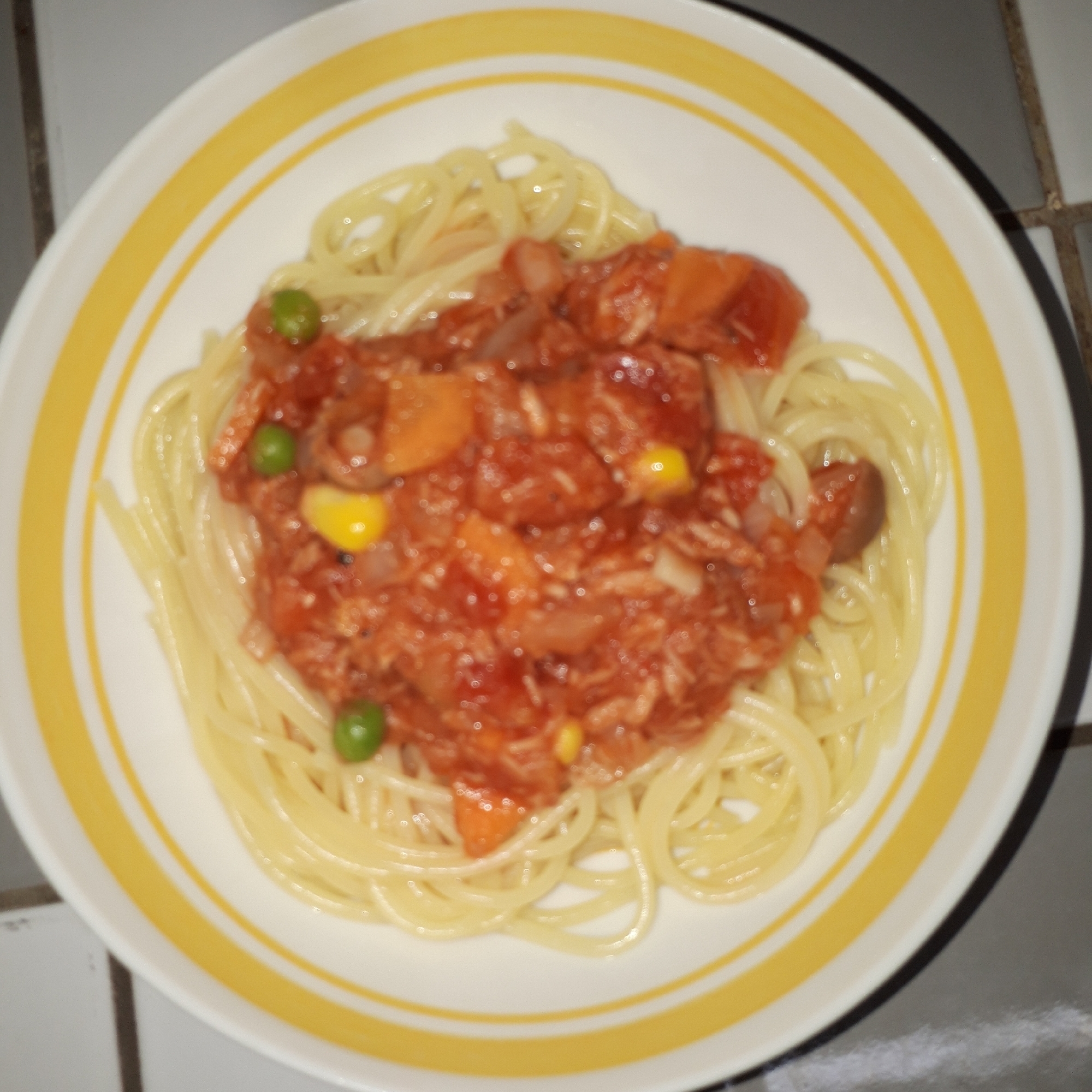 簡単！手抜き～ツナとトマトのパスタ　スパゲッティ