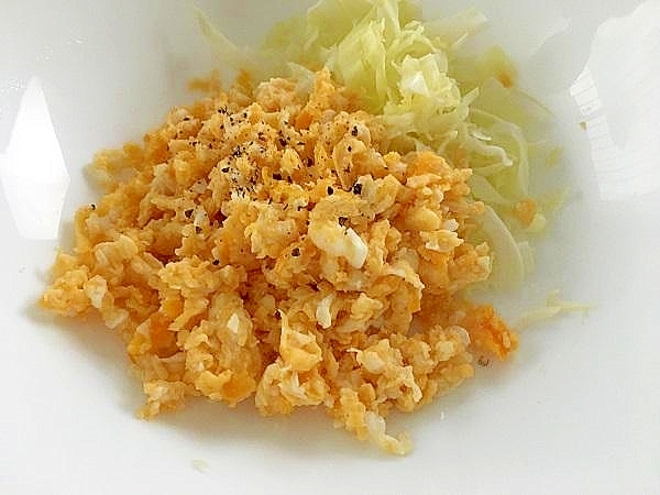 肉汁で焼いたスクランブルエッグ