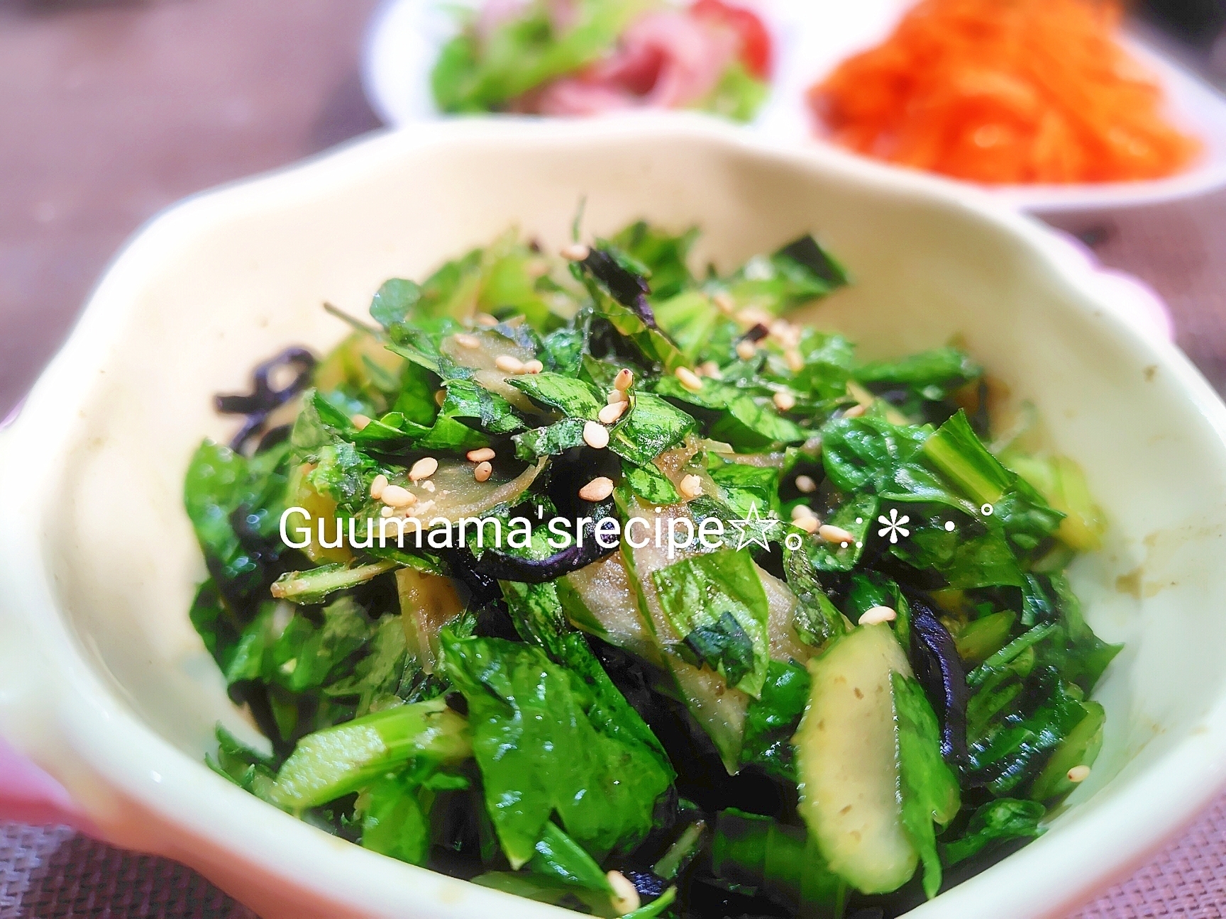 Wで爽やか♡香りのコラボ♡セロリと大葉の塩昆布和え