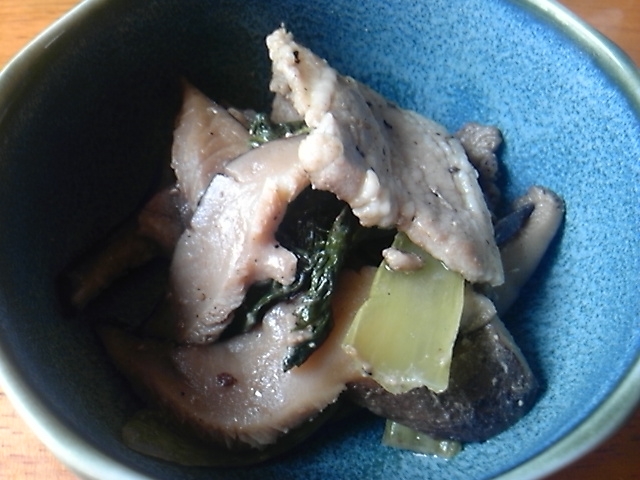シイタケと青梗菜の和風味噌炒め