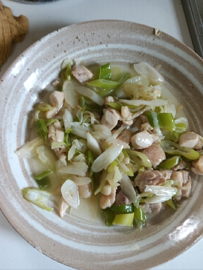 鶏もも肉と長葱の塩だれ丼