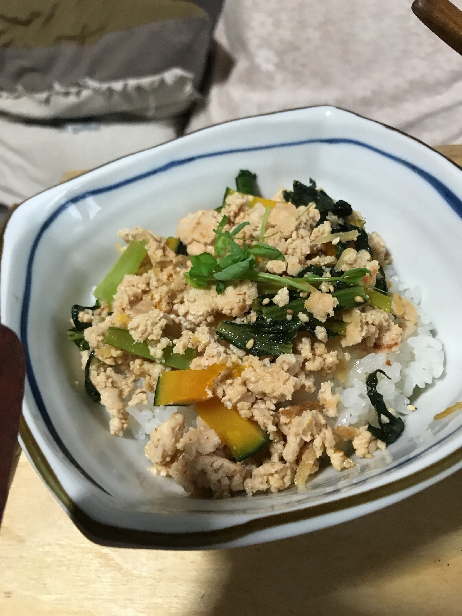 鶏そぼろかぼちゃ丼