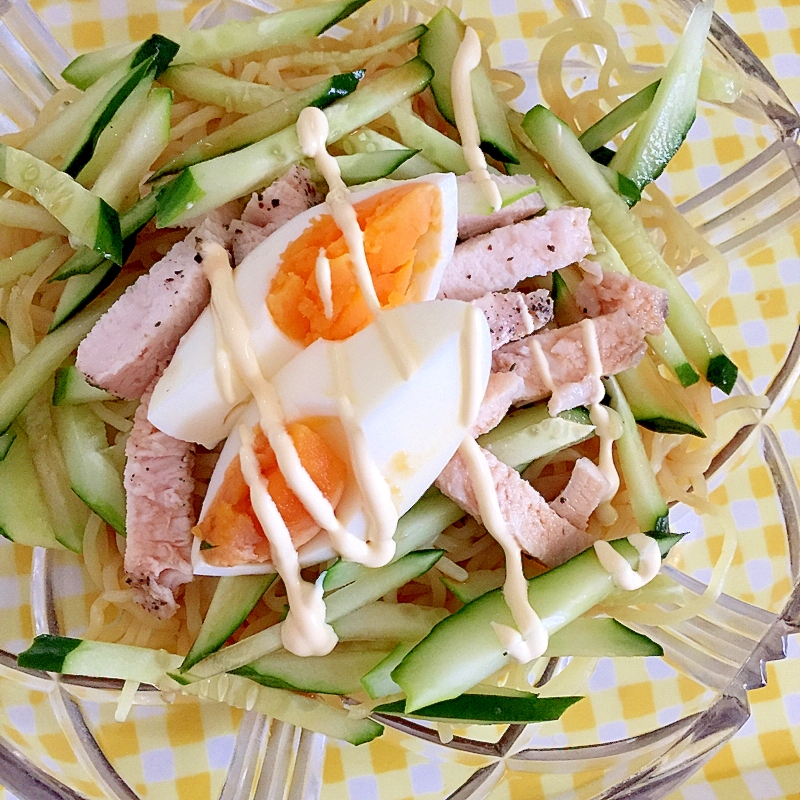 鶏ハムの冷やし中華☆