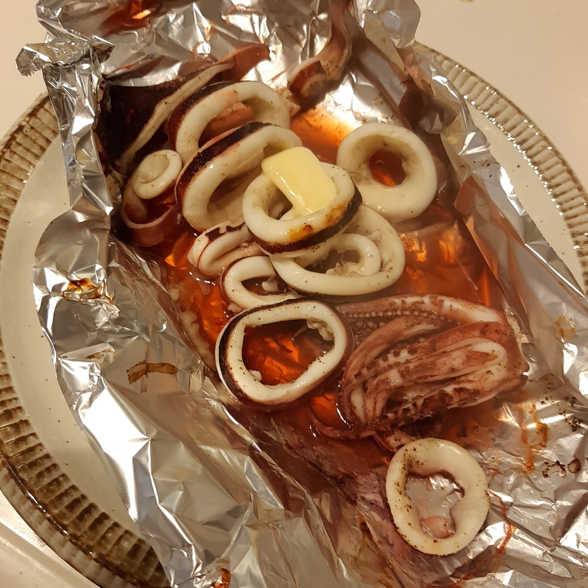 もう一品!ホットプレートでイカのホイル焼き!!