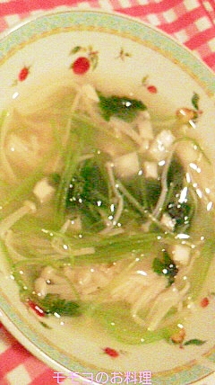エノキとミツバのお味噌汁