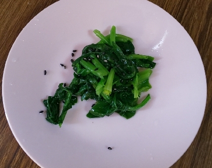 レンジで簡単　つるむらさきのおひたし