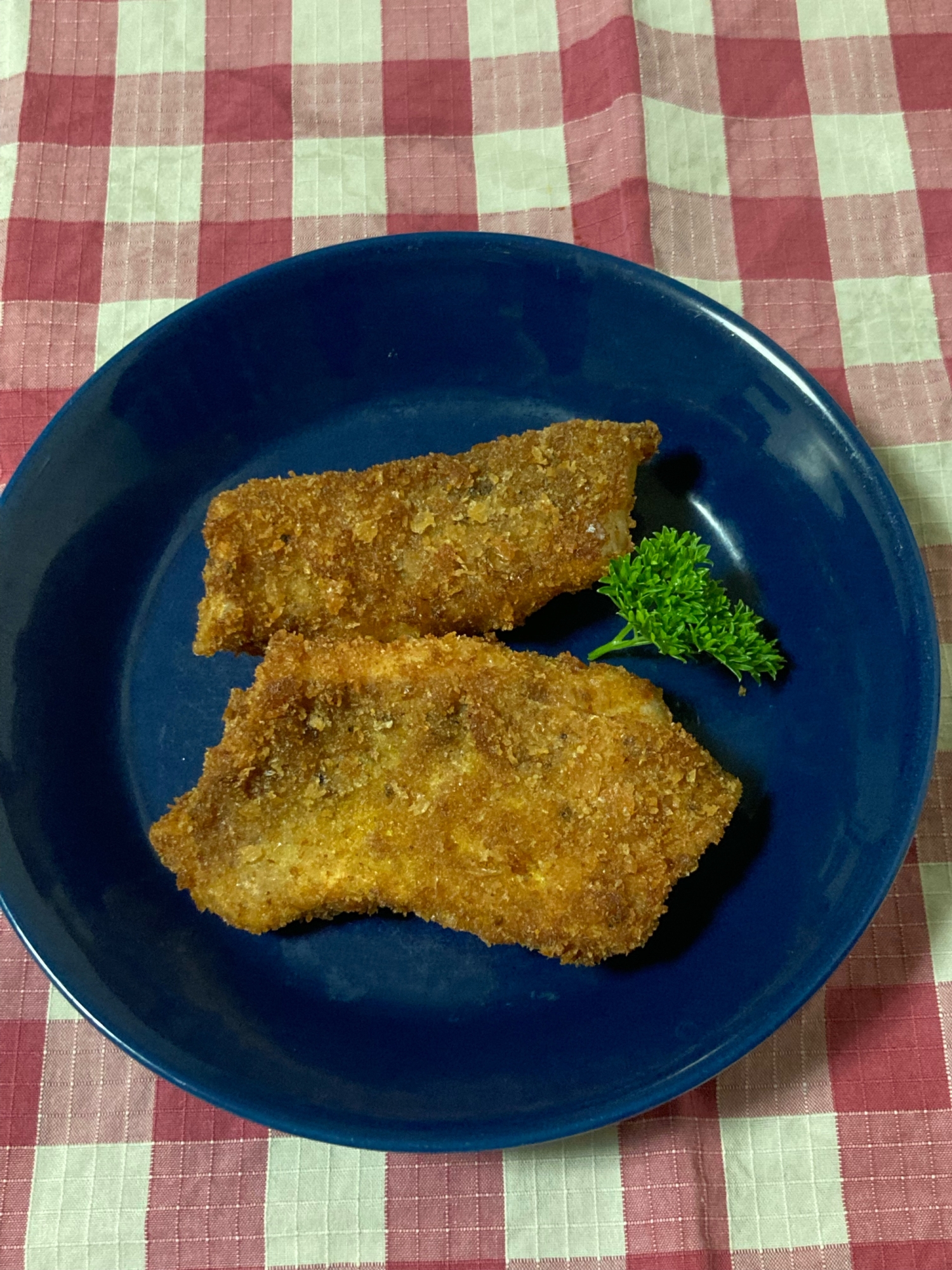 うちのおかず　鯛のフライ　カレー味