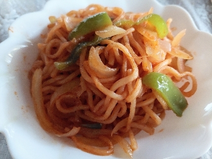 ロースハムのナポリタン♪