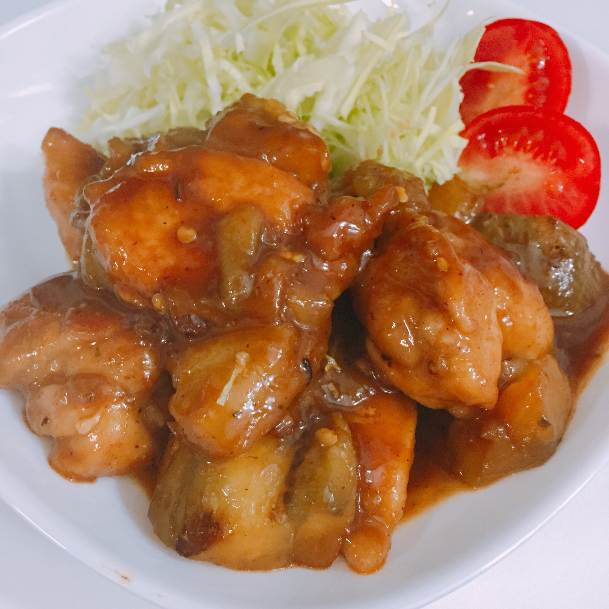 鶏肉となすのカレー照り焼き