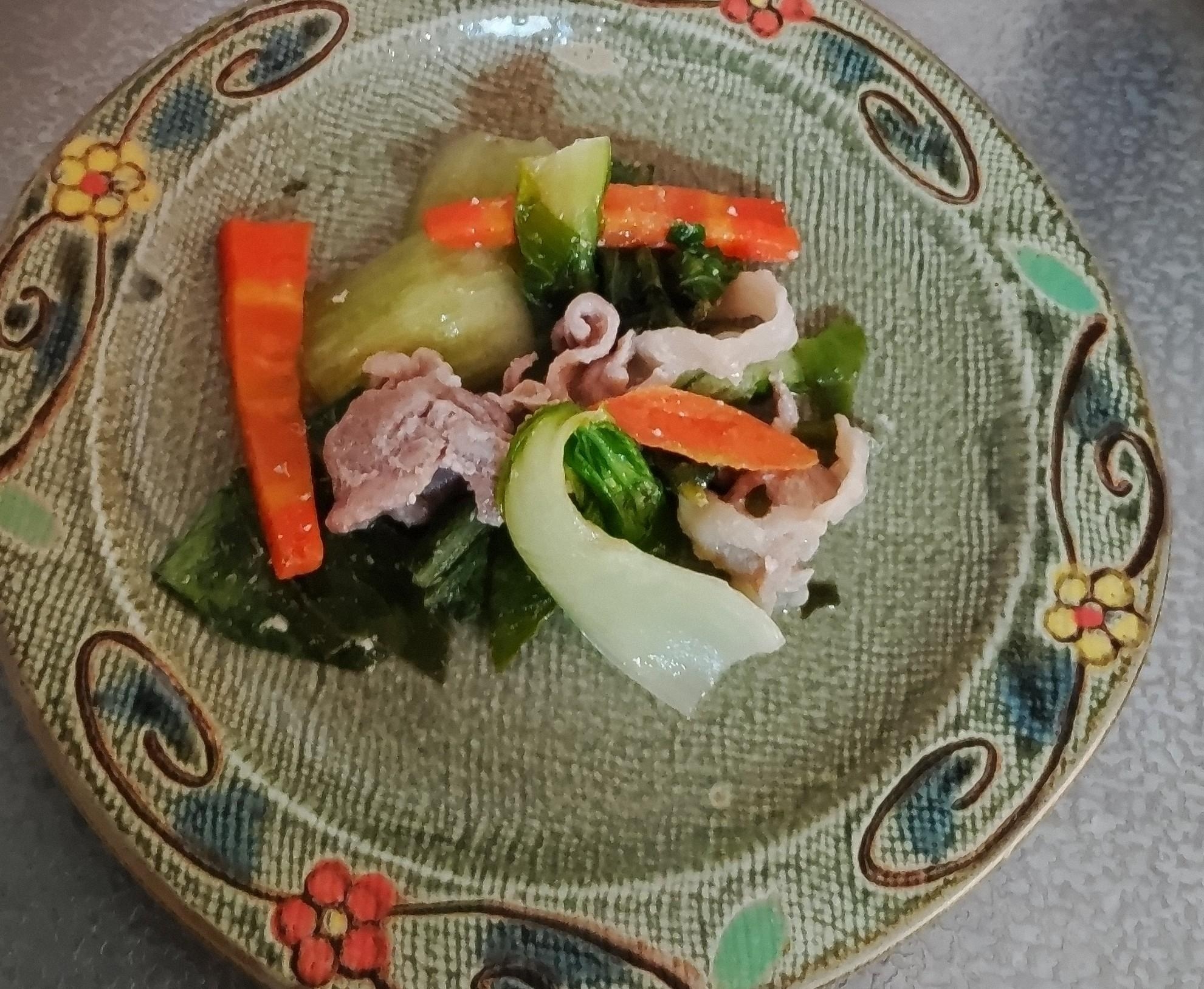 チンゲン菜/豚肉炒め