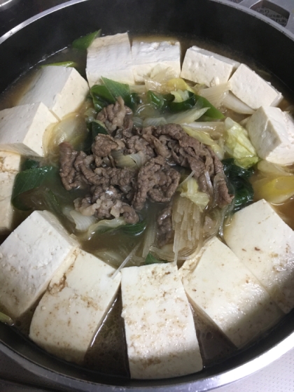 簡単すき焼き風　肉豆腐