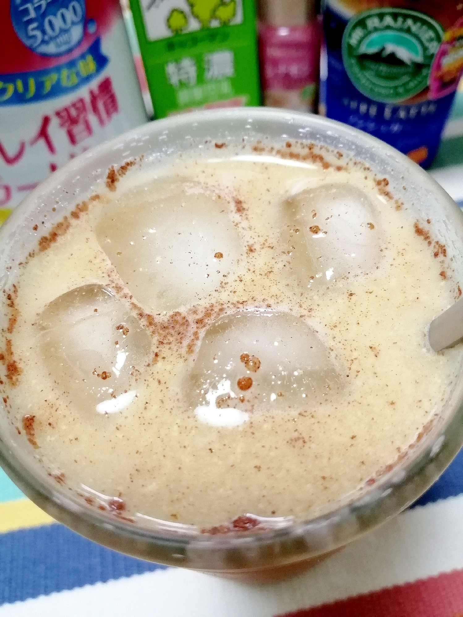 アイス☆美肌ノンシュガーシナモン豆乳カフェラテ♪