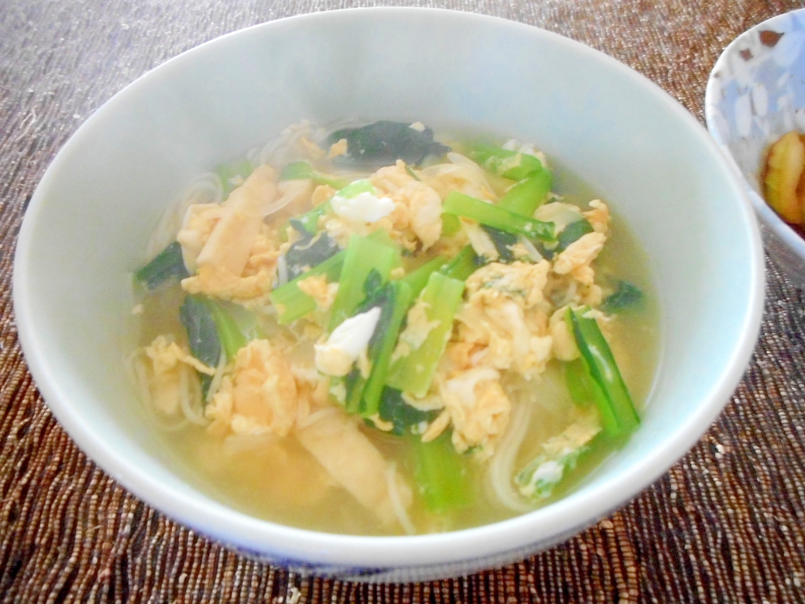 小松菜と卵の簡単煮麺