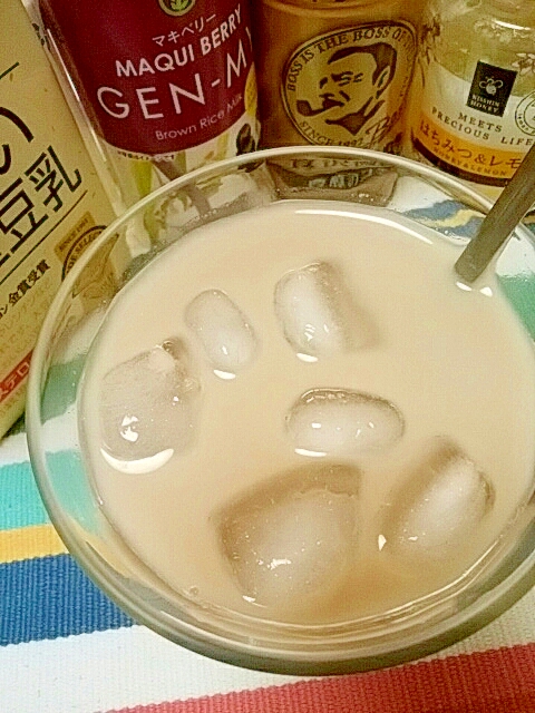 アイス☆蜂蜜レモンマキベリーライスソイカフェオレ♪