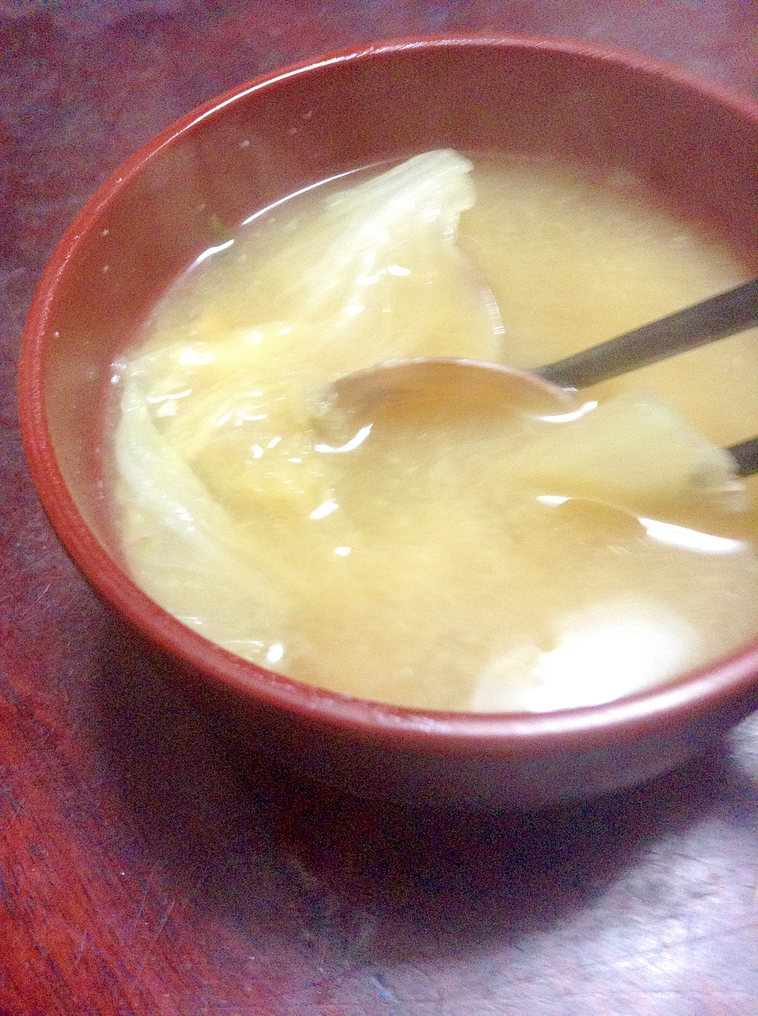 白菜とアサリの味噌汁【タウリンde休肝】