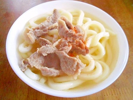 ひとりお昼に　☆　パパッと肉だけうどん