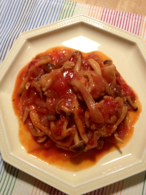 チキンときのこのトマト煮物