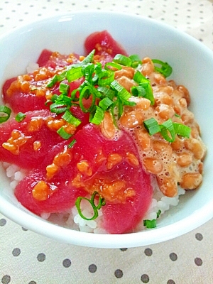 醤油糀のまぐろ納豆丼♪