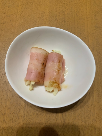 茹でキャベツベーコン巻き焼き