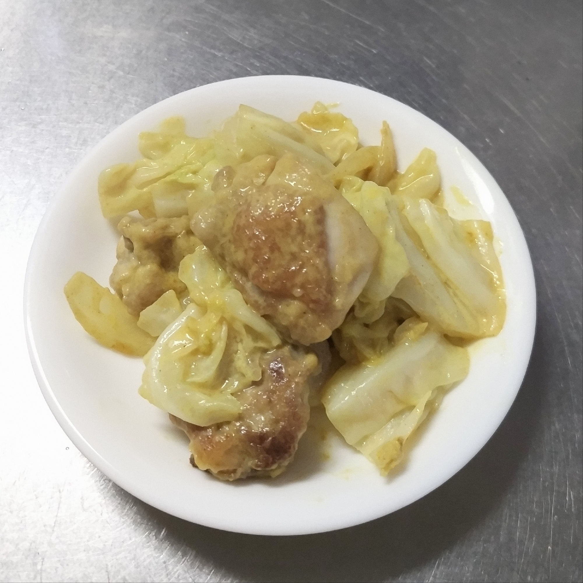 春キャベツと鶏肉のカレーマヨ炒め