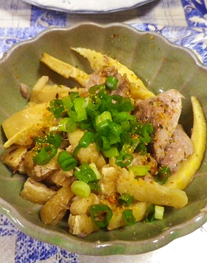 竹の子鯖缶の生姜麺つゆ煮