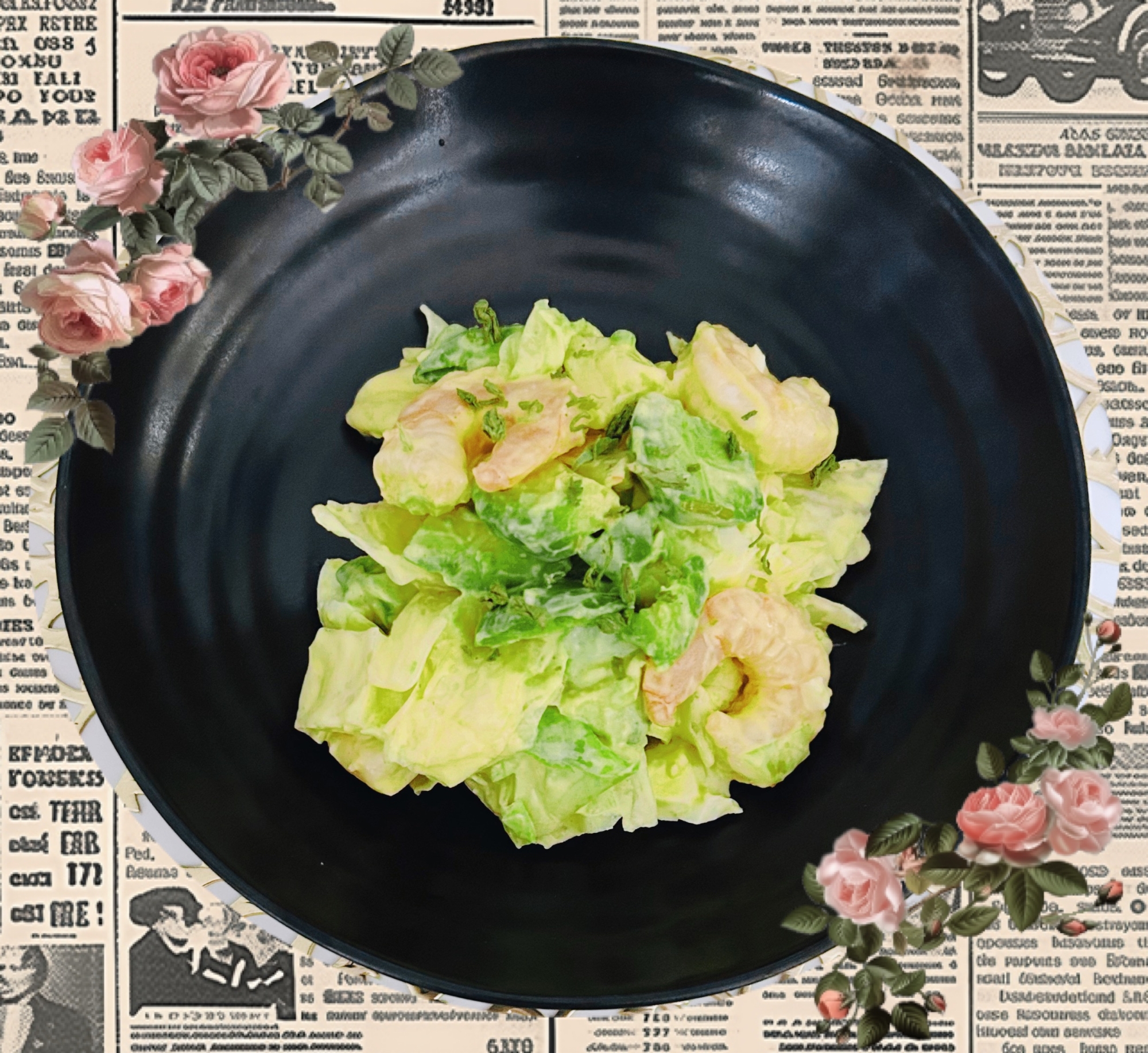 エビとアボカドとキャベツのデリ風サラダ