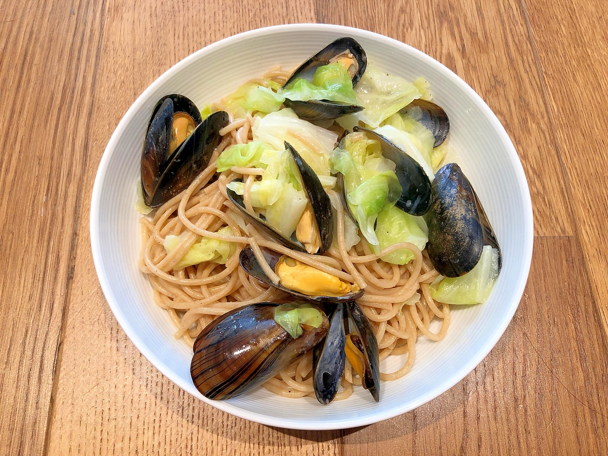 ♡ムール貝とキャベツの白ワインソースパスタ♡