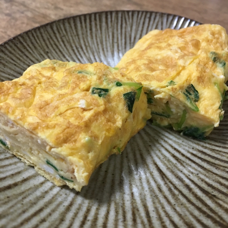 豆苗の卵焼き