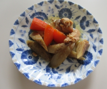 鶏もも肉と根菜のみそ炒め