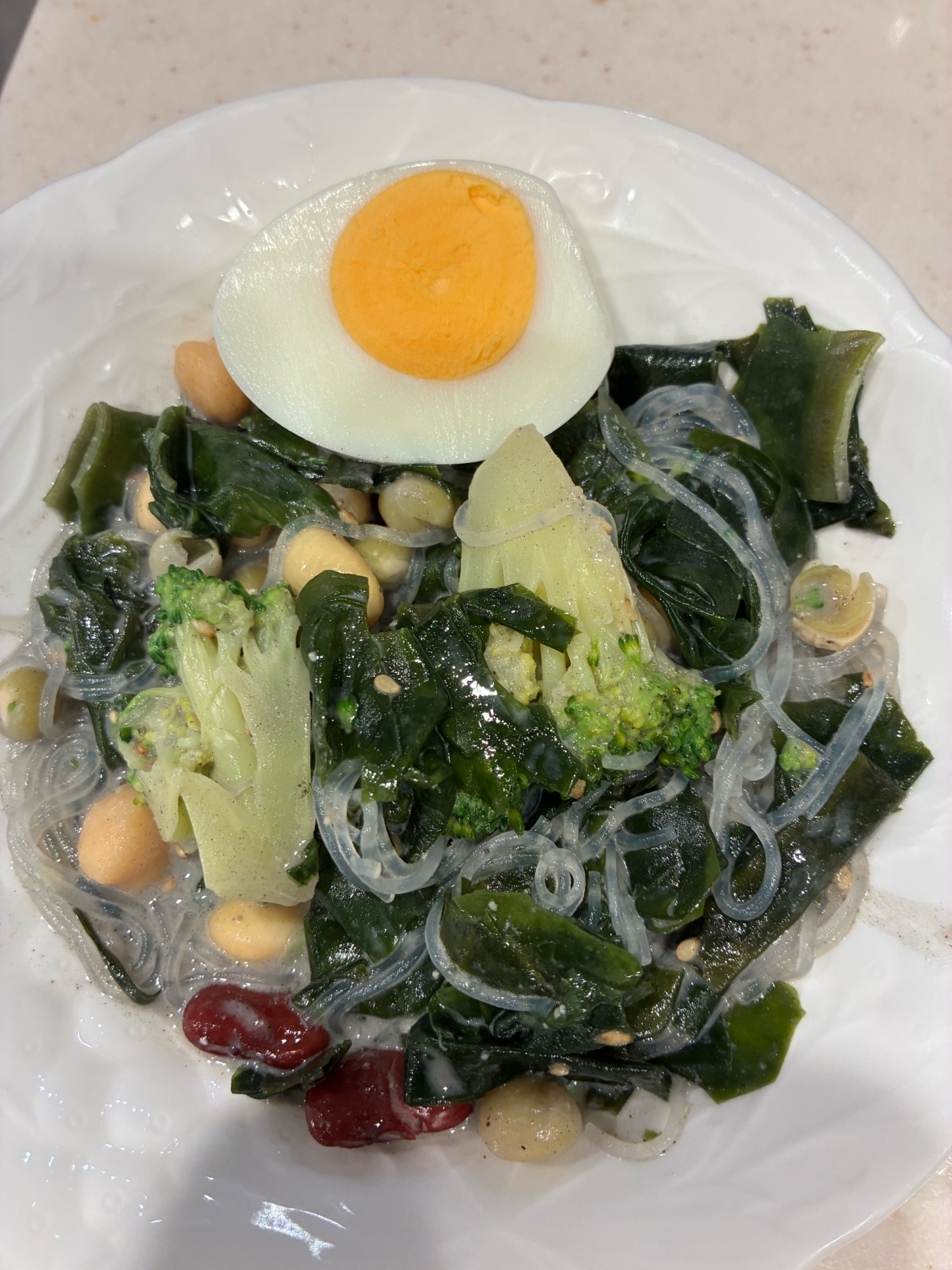 春雨ワカメブロッコリーの味噌マヨ胡麻サラダ1054