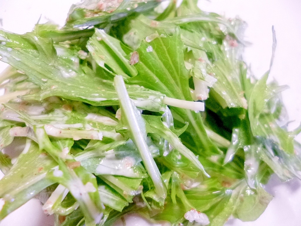 簡単！おつまみ！水菜のさっぱりポン酢ごま和え レシピ・作り方 by