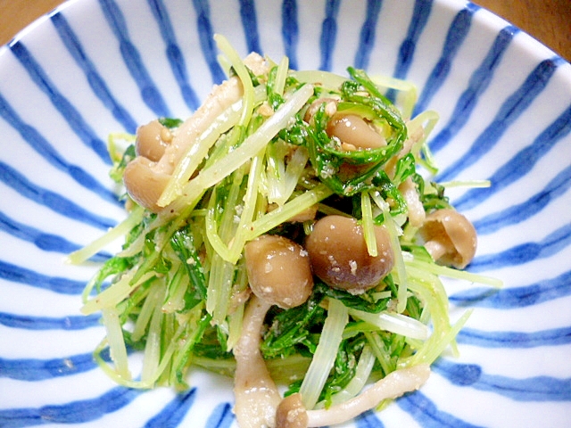 レンジで簡単☆水菜としめじの胡麻和え