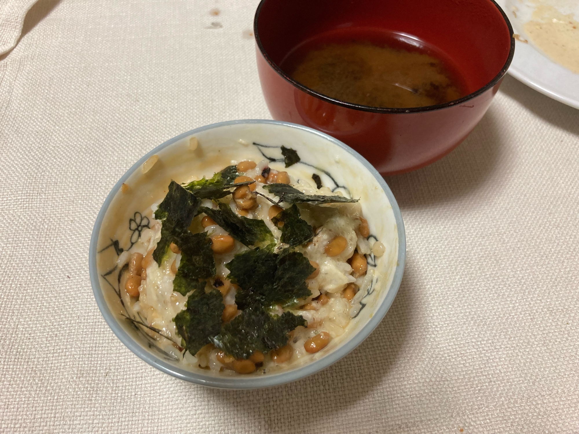 うちのおかず　とろろ納豆