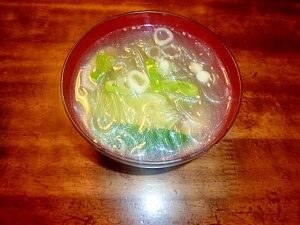 ザプチェとチンゲン菜の中華スープ