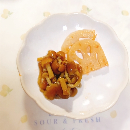 つるりん～なめことカニカマの酢の物