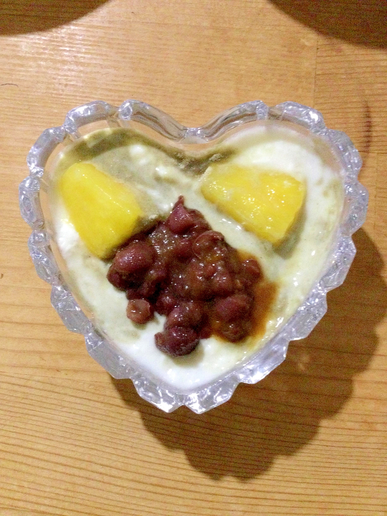 パイナップル小豆♡プロテイン入りヨーグルト♪