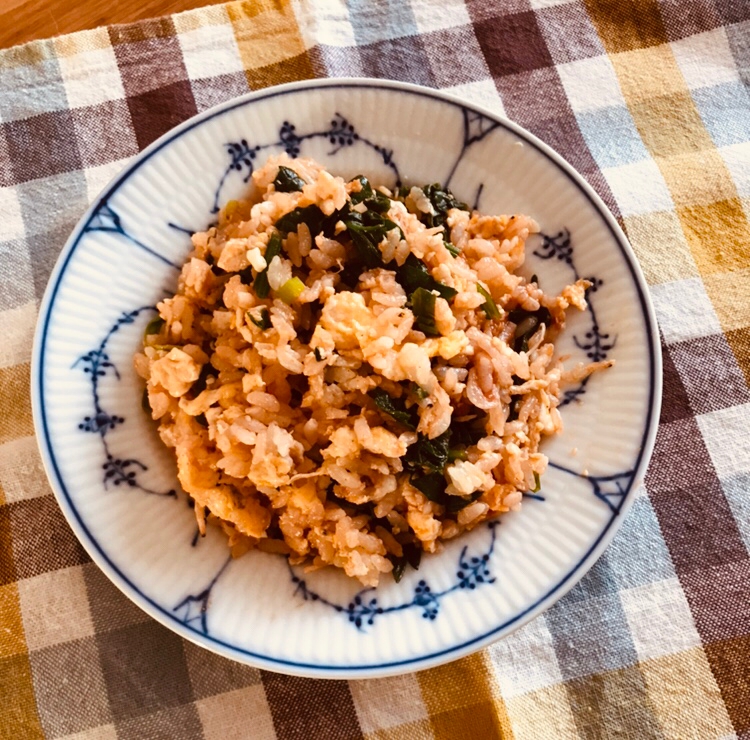 ほうれん草と豆腐のケチャップチャーハン