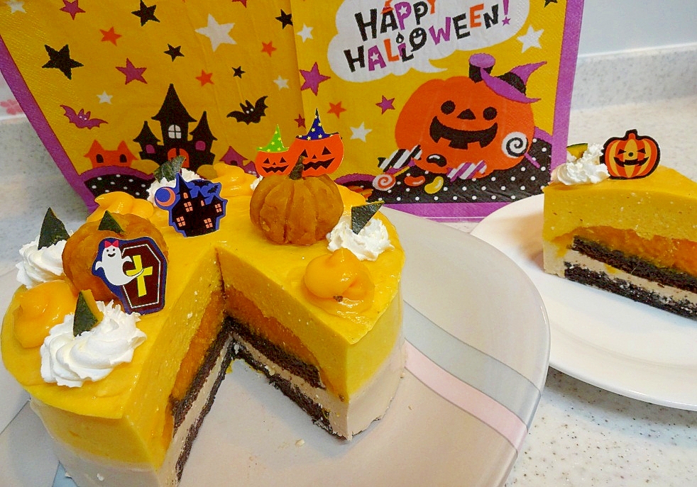コーヒー香る♡かぼちゃのムースケーキ