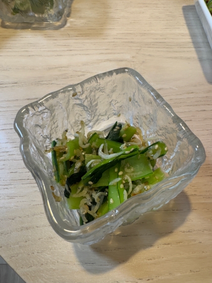 小松菜としらすの白だし炒め～骨美人♪