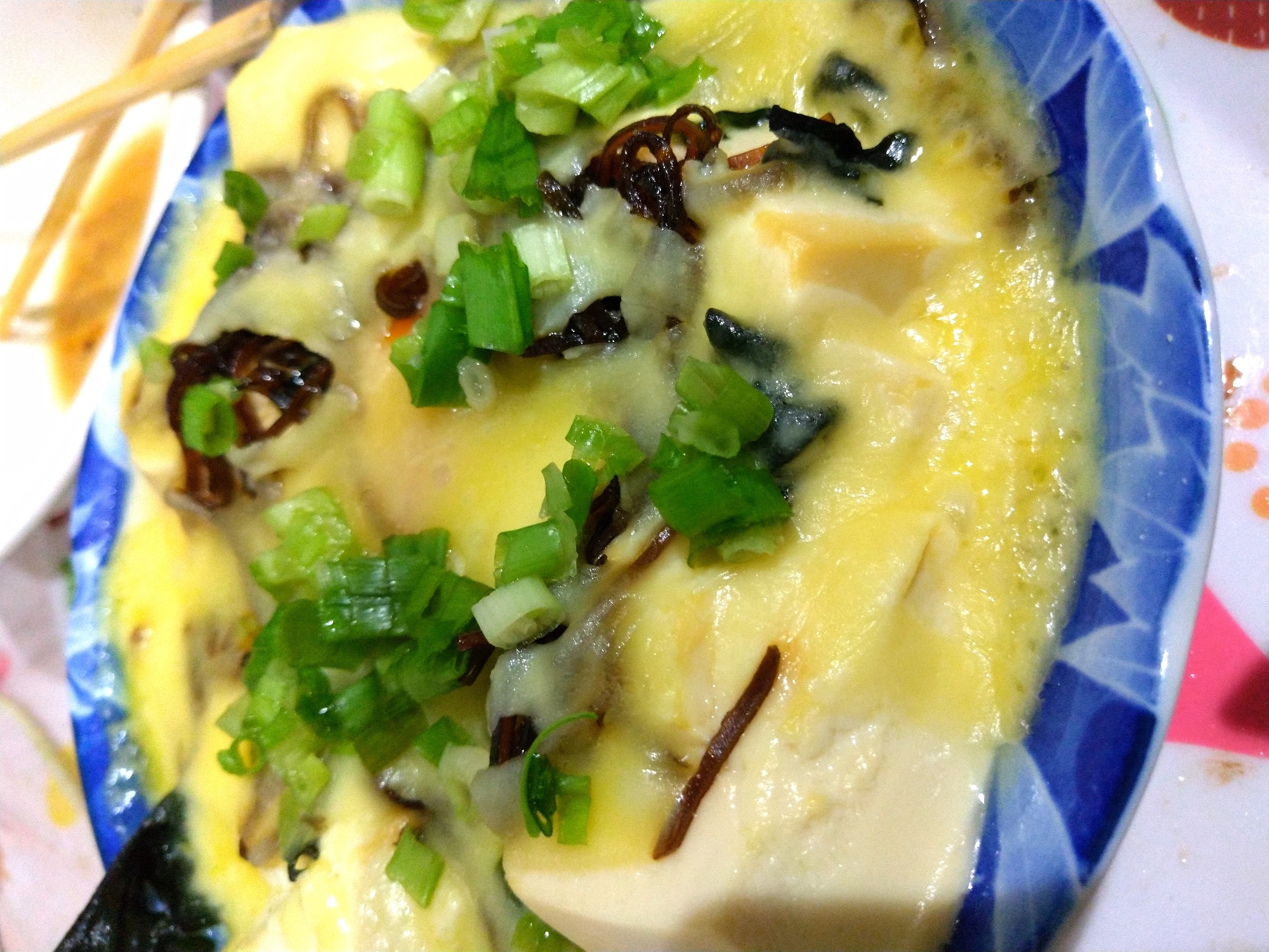 電子レンジで、卵が中から～チーズ温豆腐