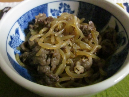 牛丼風♪牛肉と白滝の炒め煮