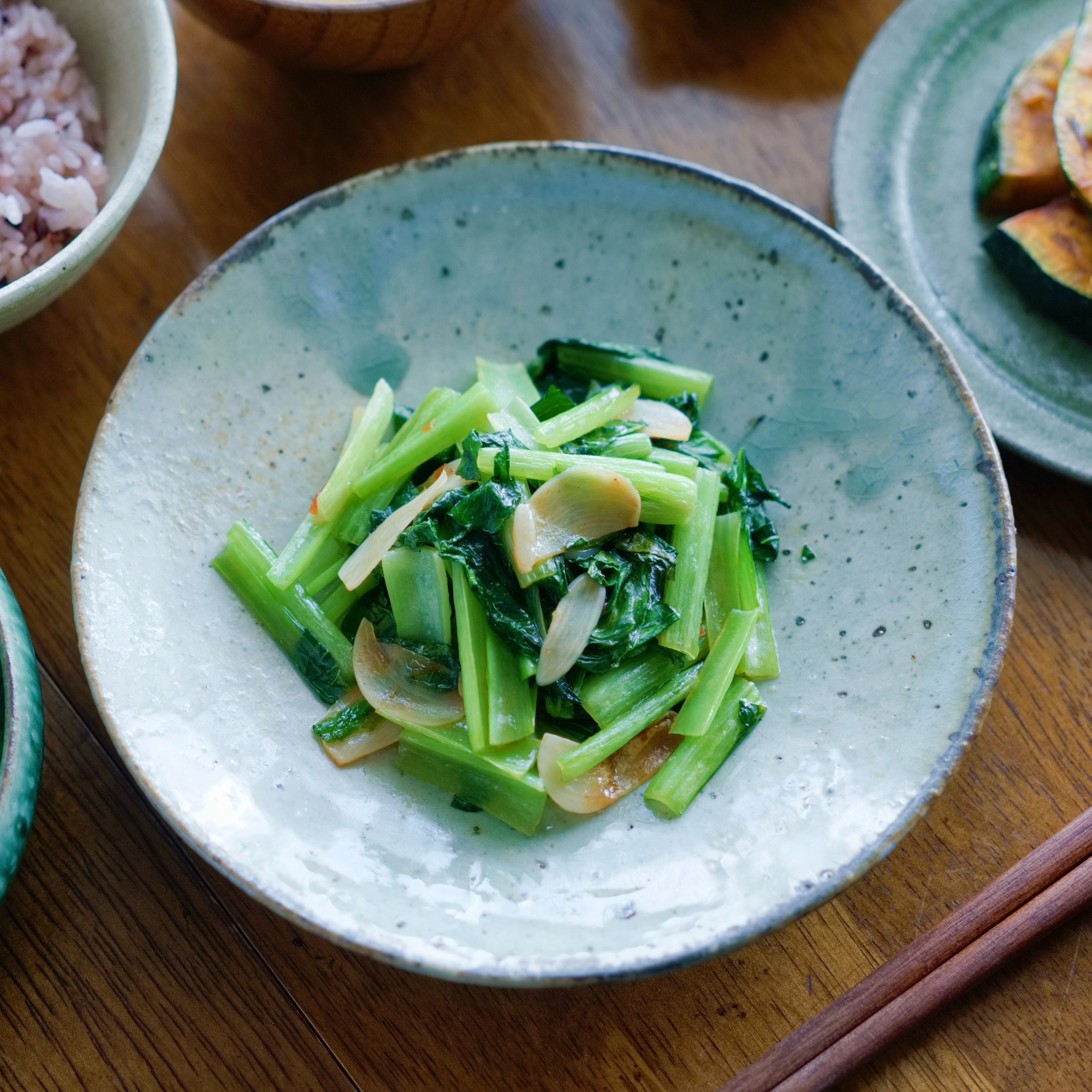 小松菜の香味にんにく炒め【中華・副菜】